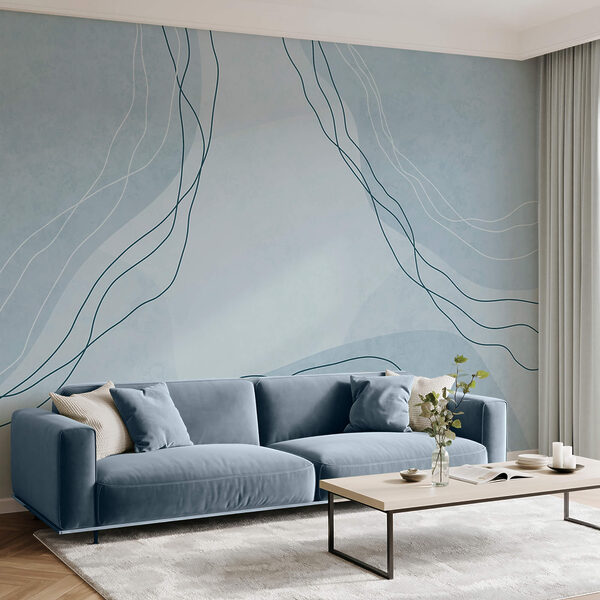 Fundo azul e branco com linhas