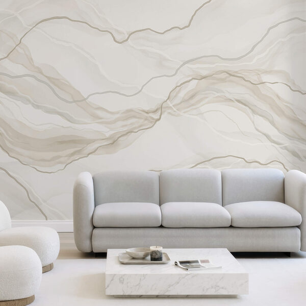 Superfície marmorizada em branco e cinza