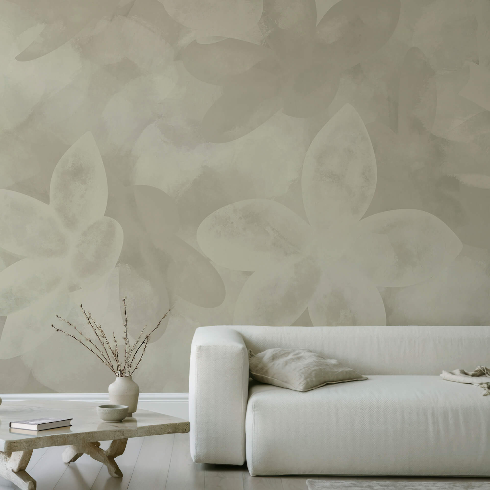 Padrão de flores brancas