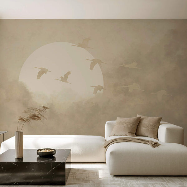 Pássaros voando no céu