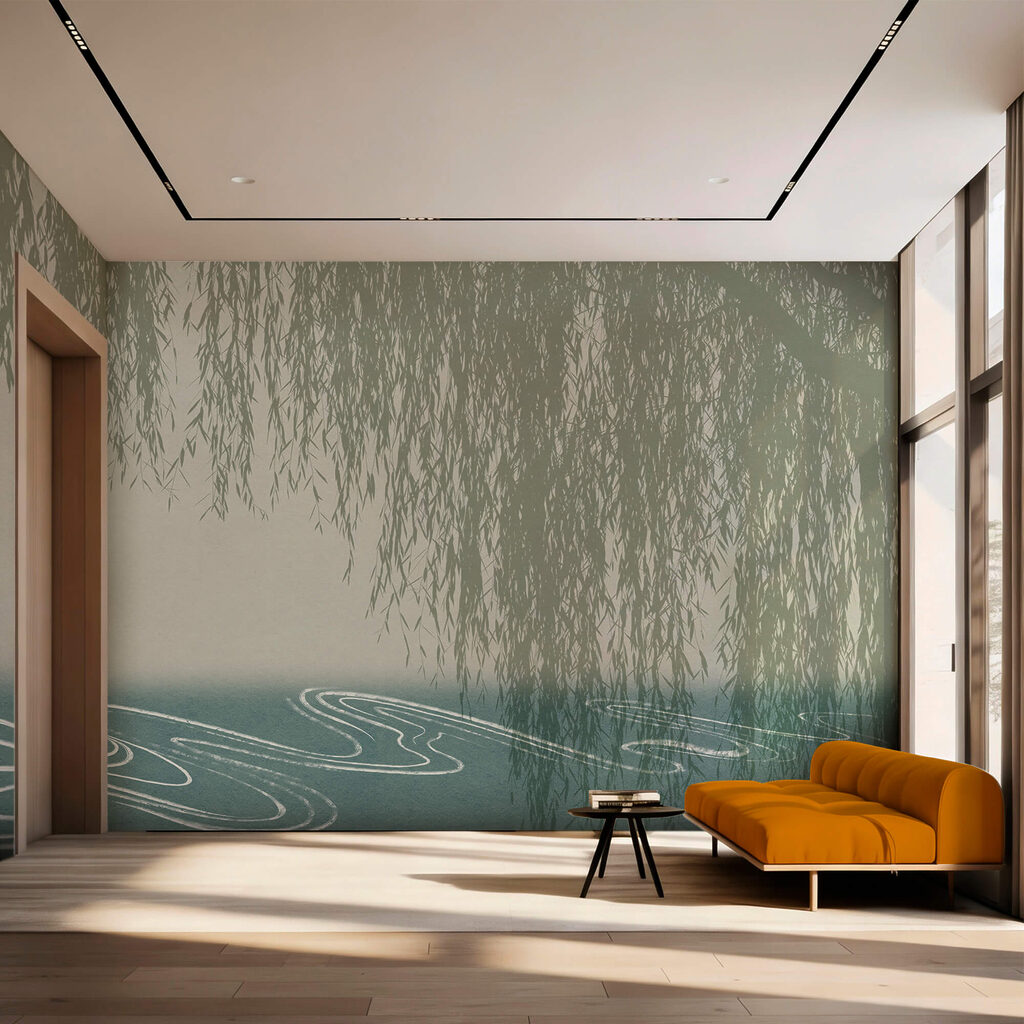 Água com um salgueiro