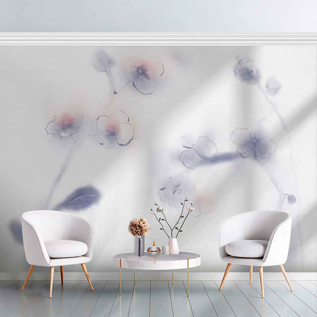 Pétalas suaves em delicadas aquarelas