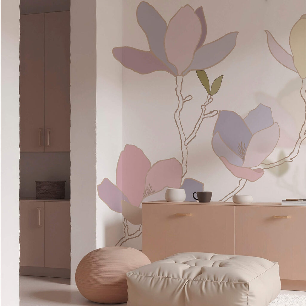 Flores delicadas em tons pastéis suaves