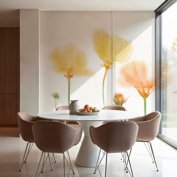 Grupo de flores com luz