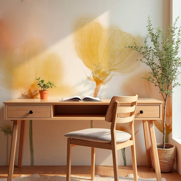 Grupo de flores com luz