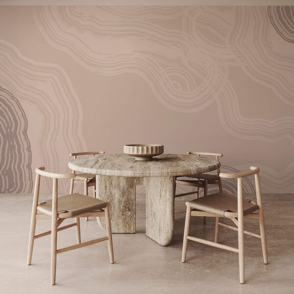 Linhas fluidas em tons suaves de terra