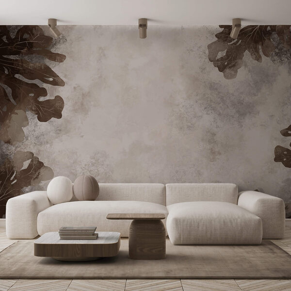 Folhas castanhas sobre uma superfície branca Folhas castanhas sobre uma superfície branca