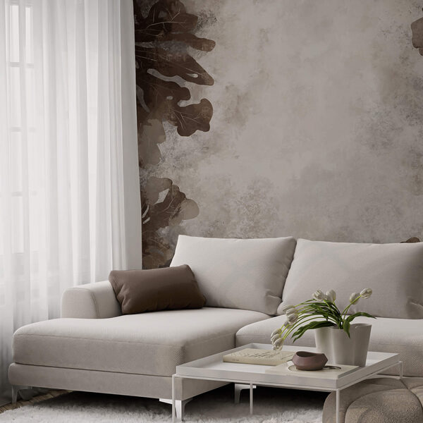 Folhas castanhas sobre uma superfície branca Folhas castanhas sobre uma superfície branca