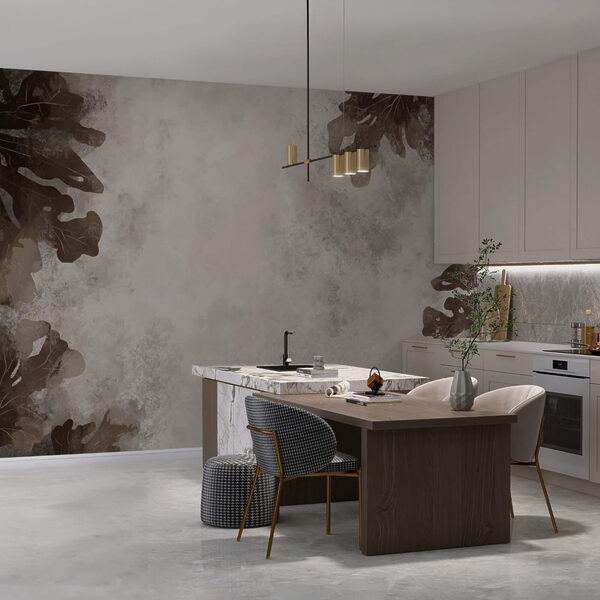 Folhas castanhas sobre uma superfície branca Folhas castanhas sobre uma superfície branca