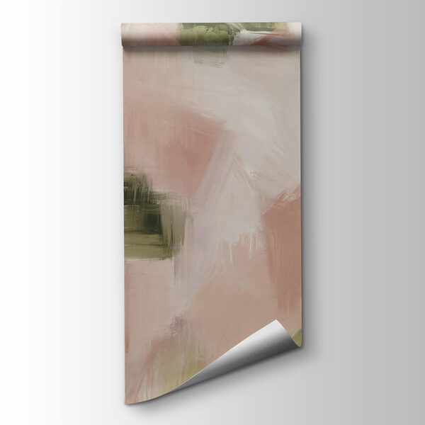 Painting of a pink and green background