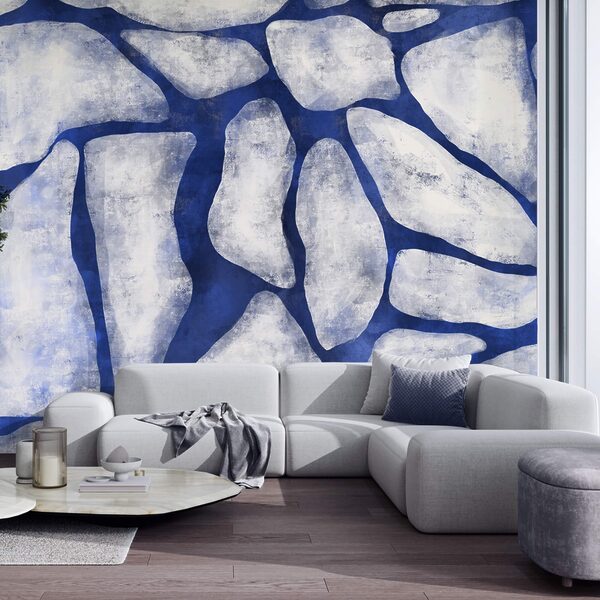 Padrão azul e branco