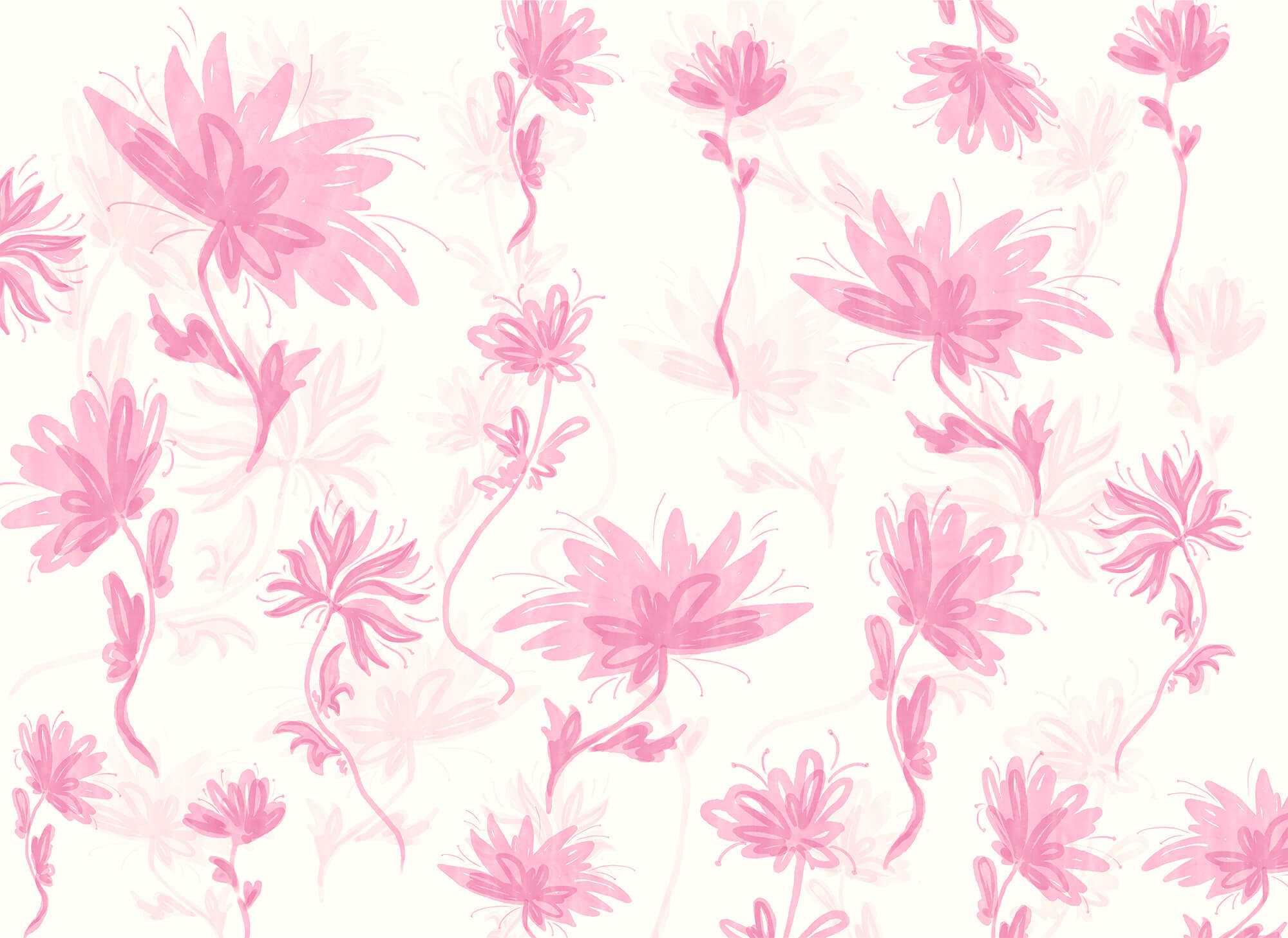 Pink flowers on a white background