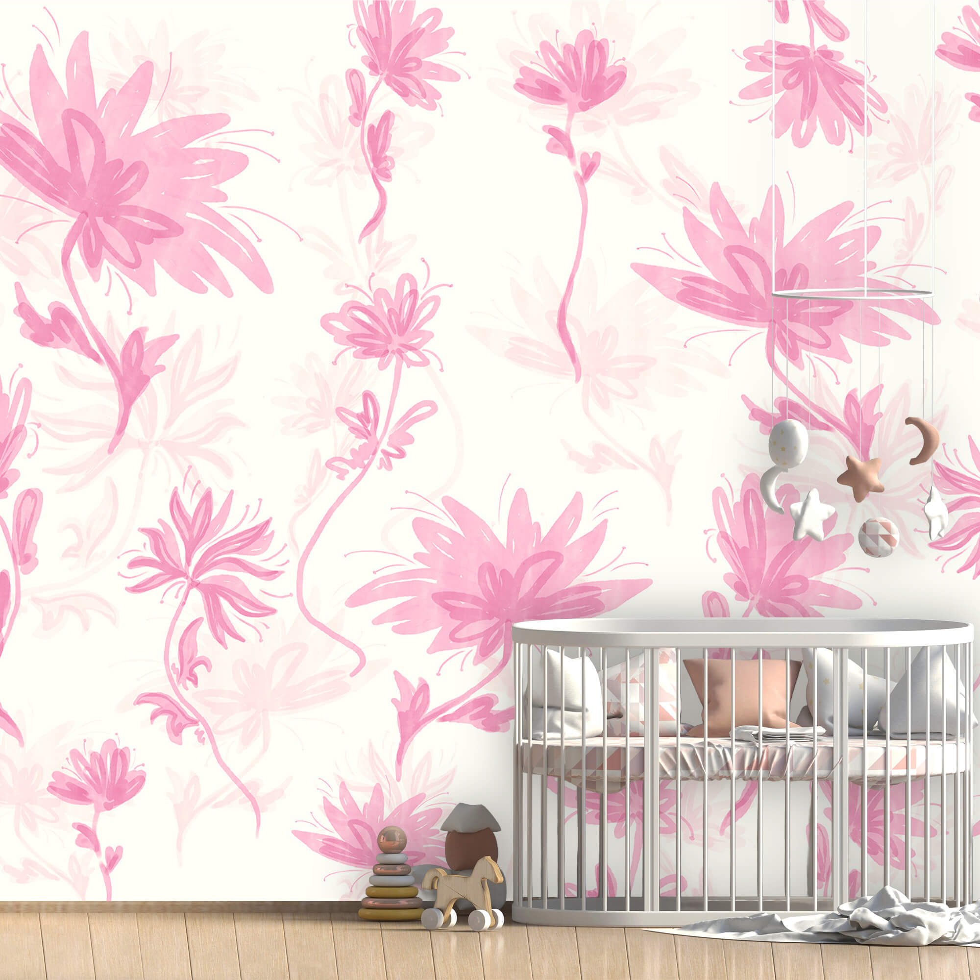 Flores cor-de-rosa sobre um fundo branco