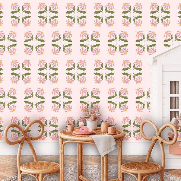 Padrão de flores e folhas Padrão de flores e folhas