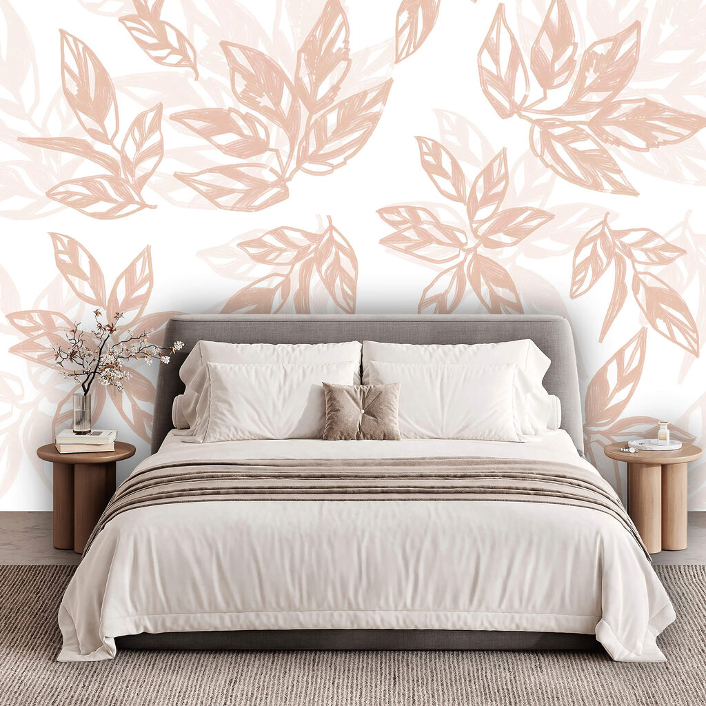 Padrão de folhas sobre fundo branco