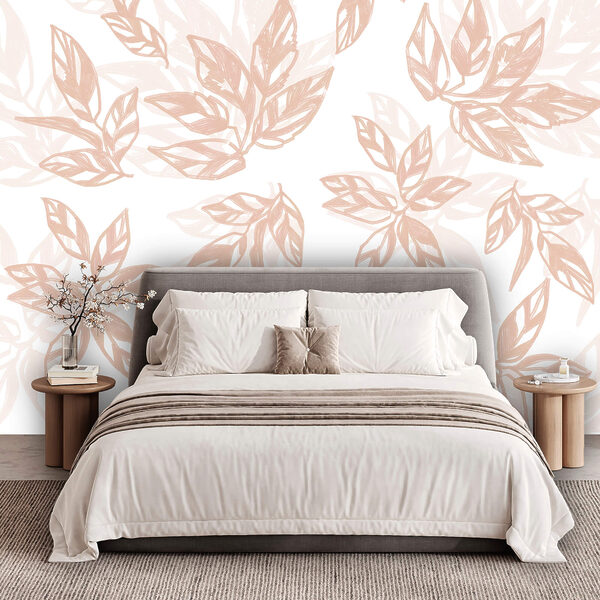 Padrão de folhas sobre fundo branco