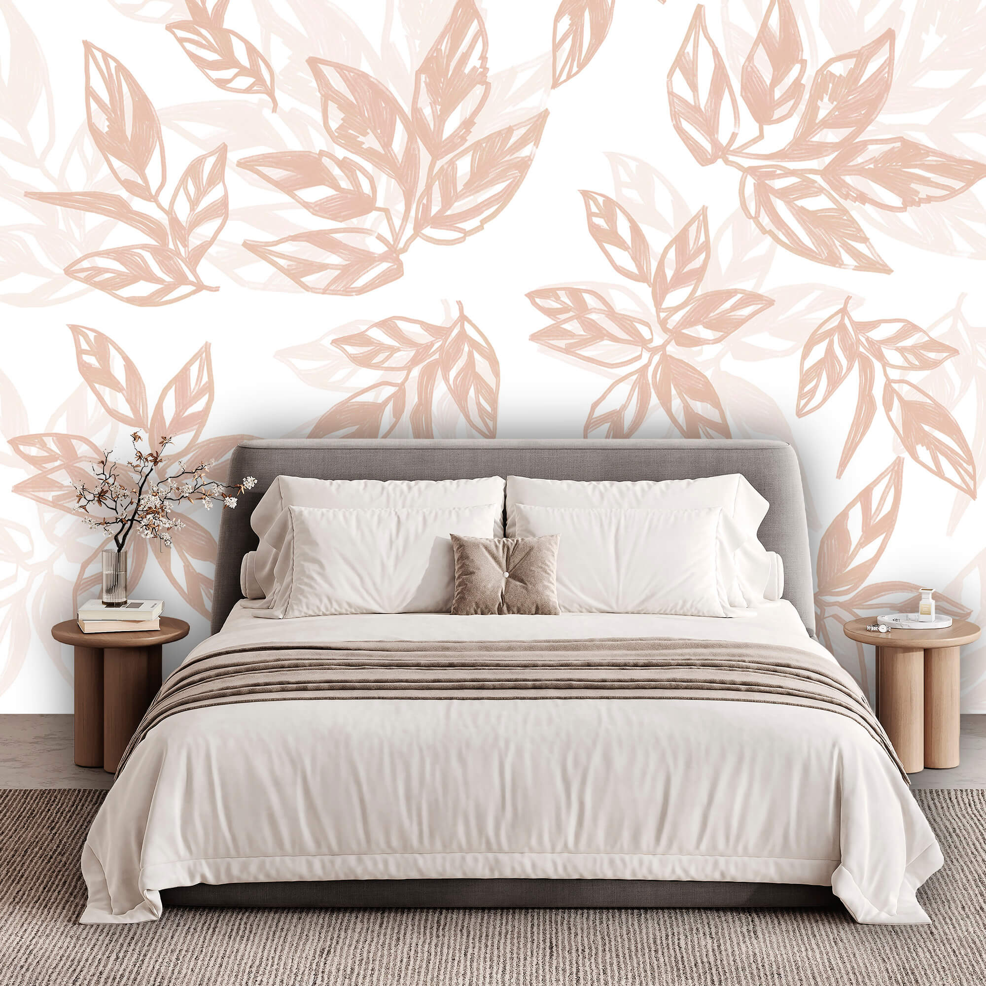 Padrão de folhas sobre fundo branco