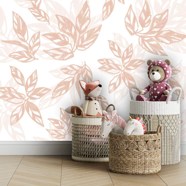 Padrão de folhas sobre fundo branco