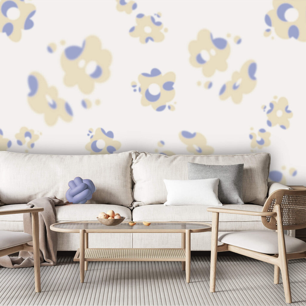 Padrão de flores sobre fundo branco