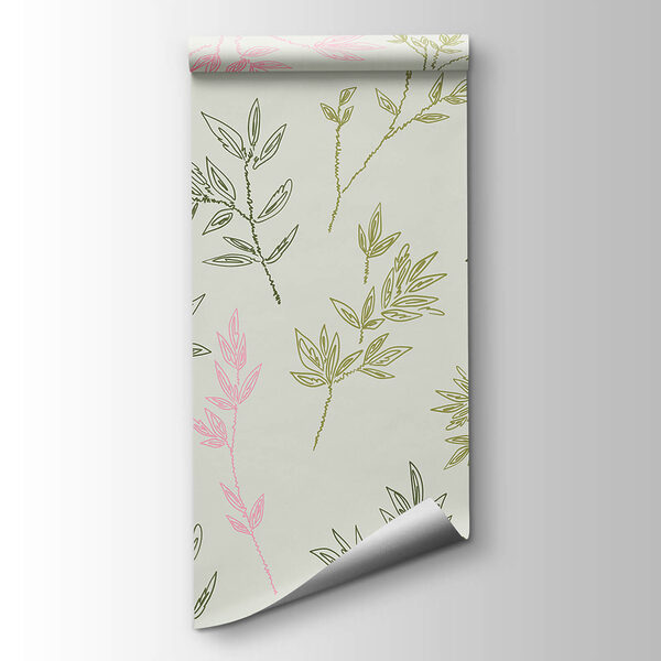 Pattern of leaves on a white background