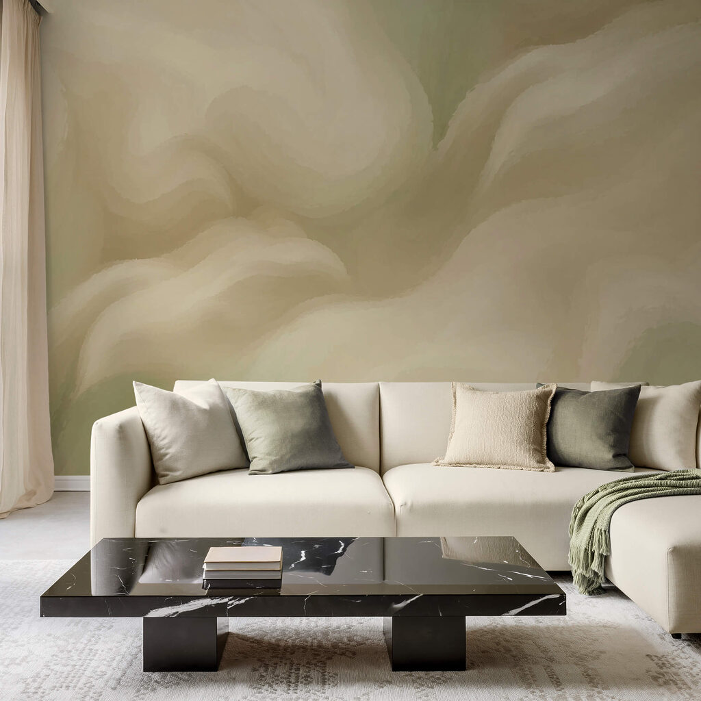 Arte abstrata suave e fluida em tons claros