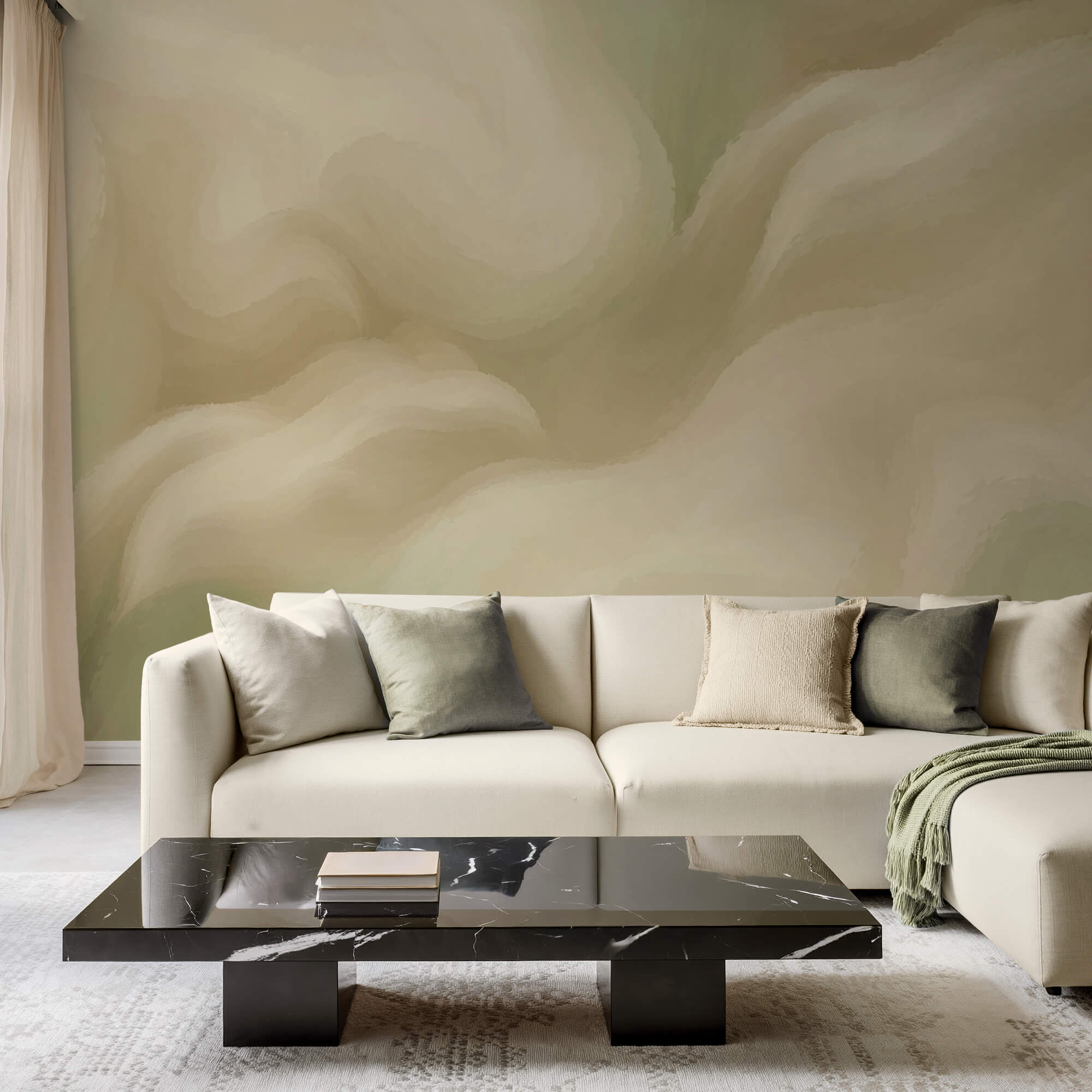 Arte abstrata suave e fluida em tons claros