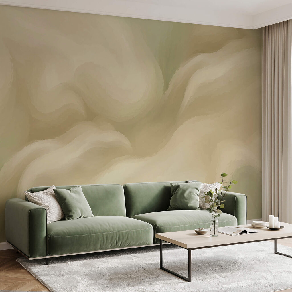 Arte abstrata suave e fluida em tons claros