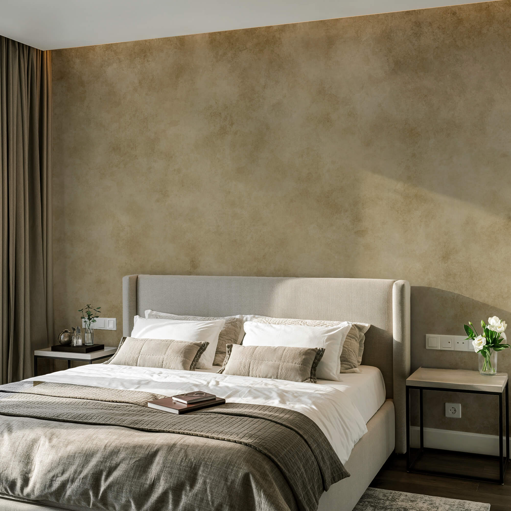 Fundo castanho e branco