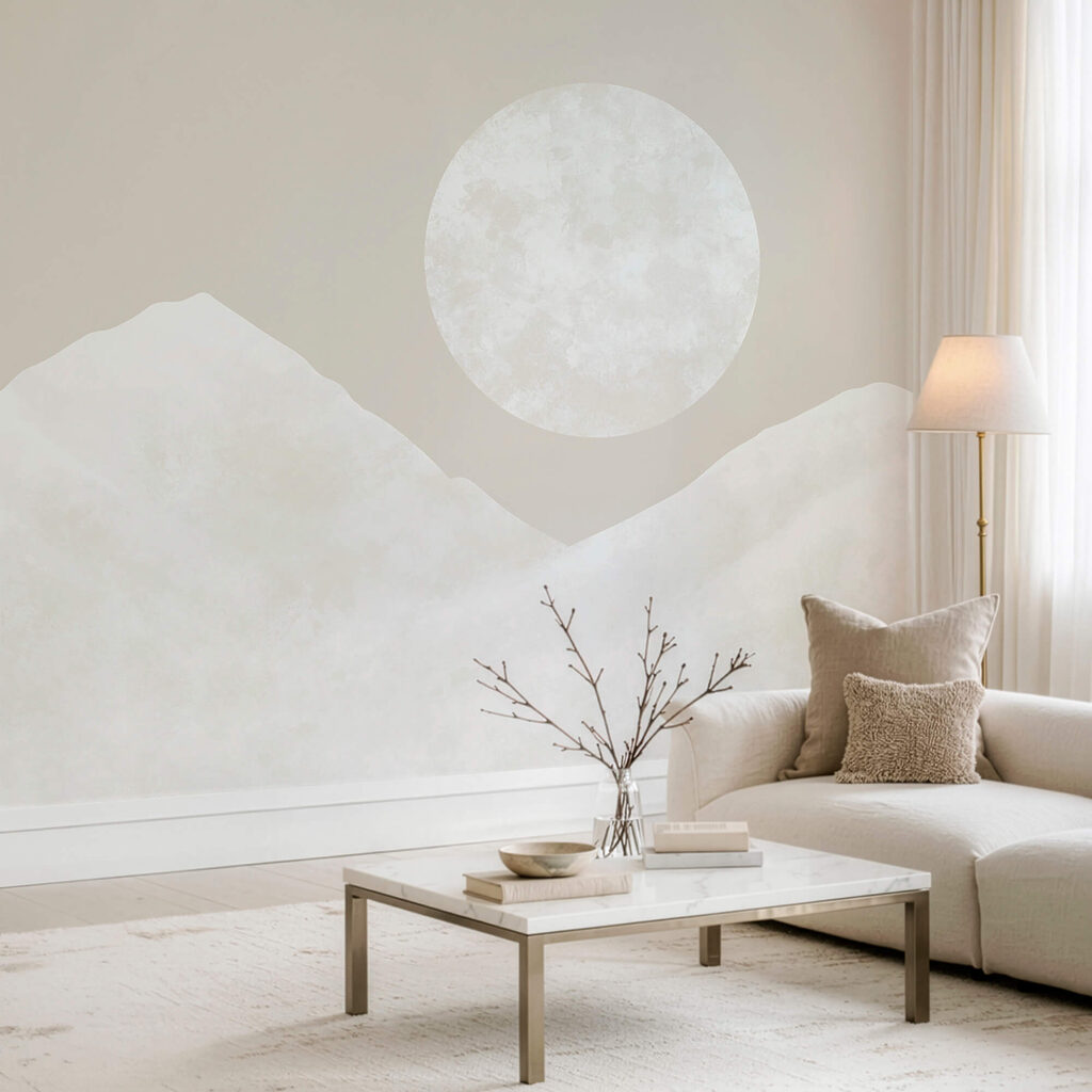 Lua sobre uma montanha