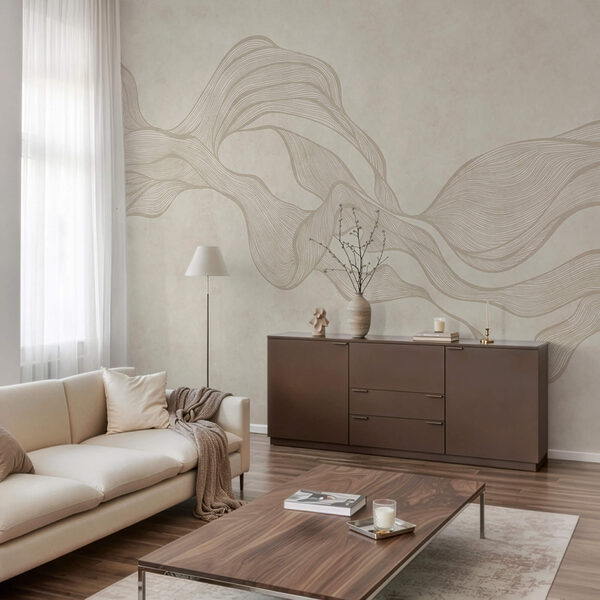 Padrão ondulado branco e castanho-claro