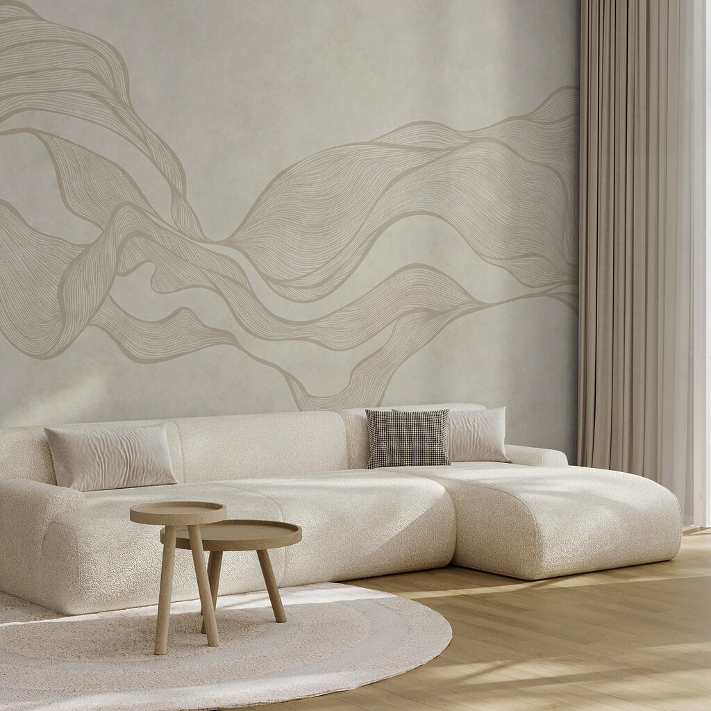 Padrão ondulado branco e castanho-claro