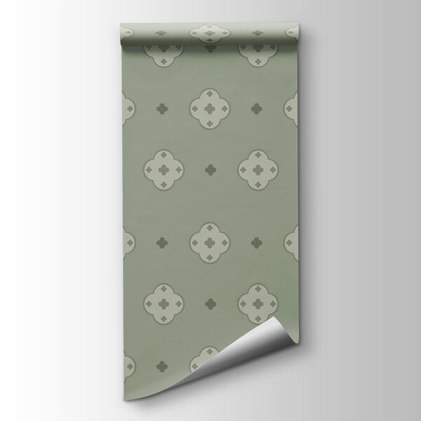 Pattern of crosses on a green background