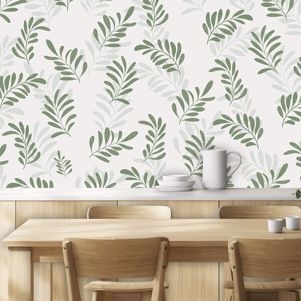 Padrão de folhas sobre fundo branco