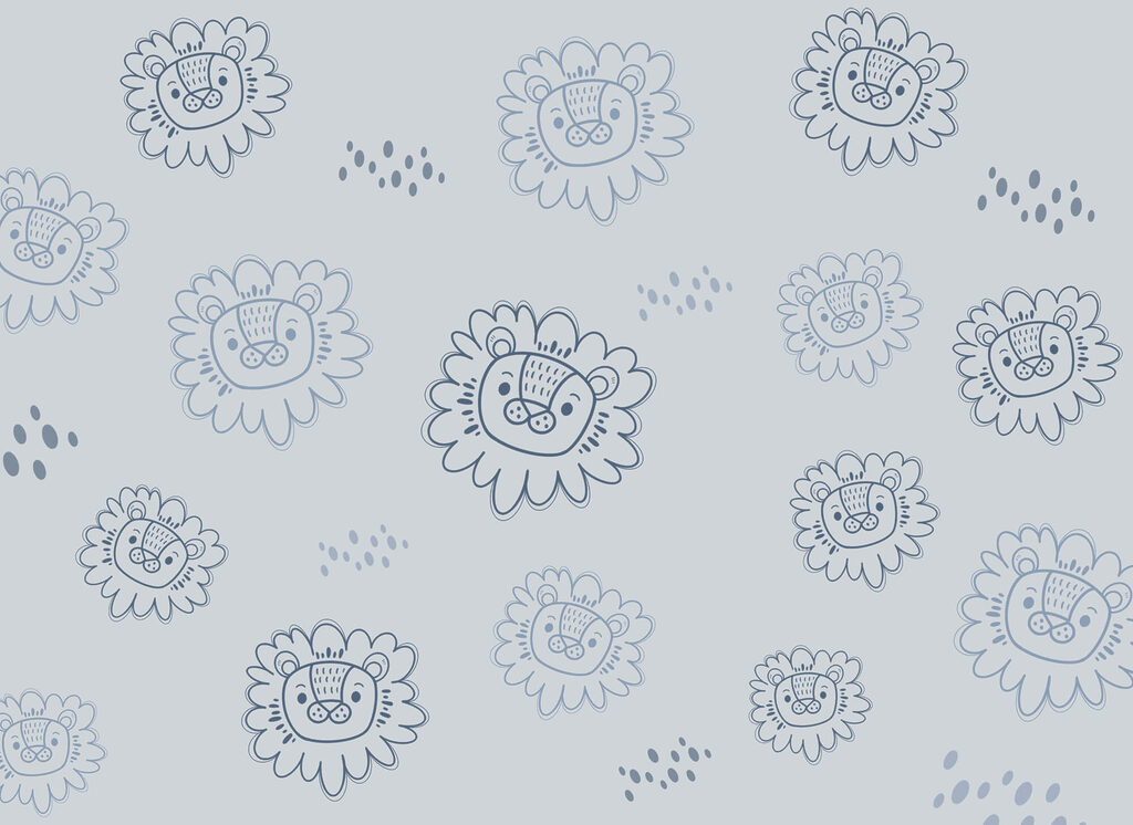 Pattern of blue lions