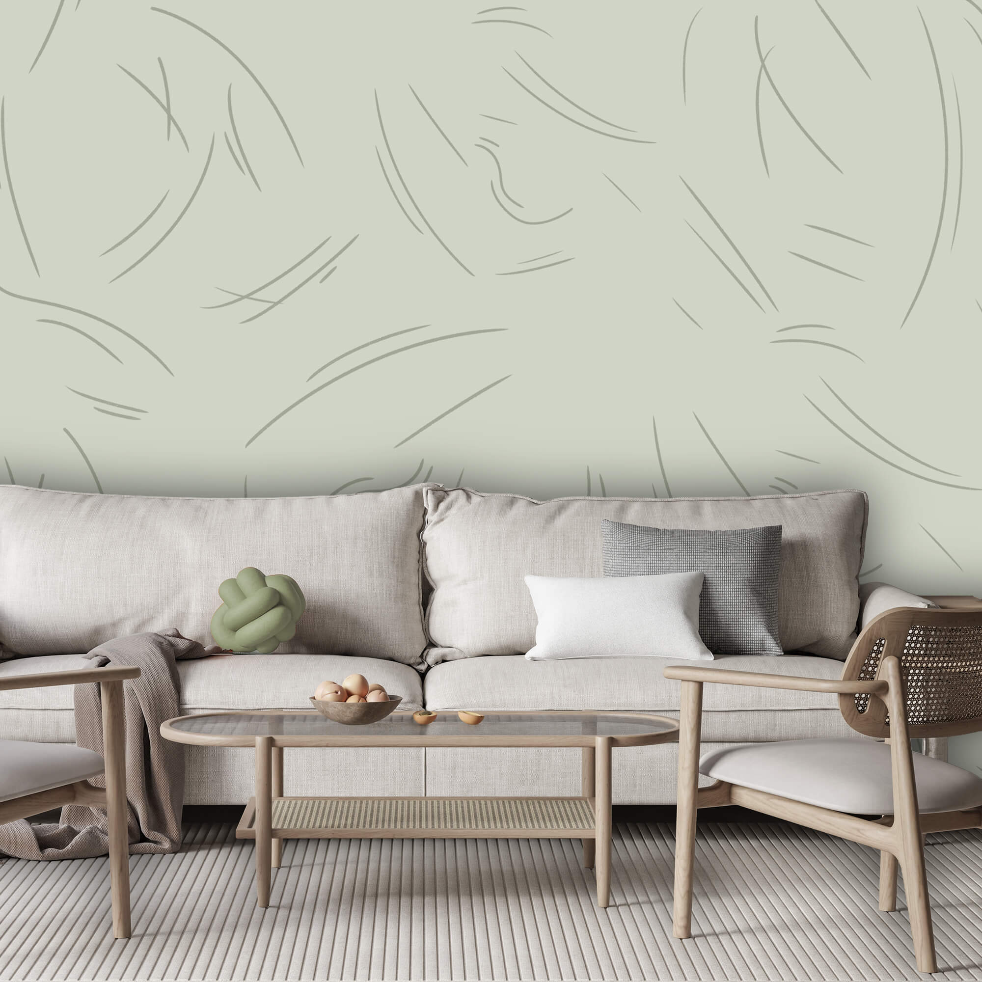 As linhas suaves criam um movimento delicado