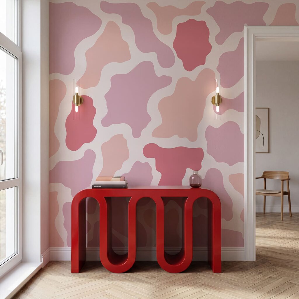 Padrão rosa e branco