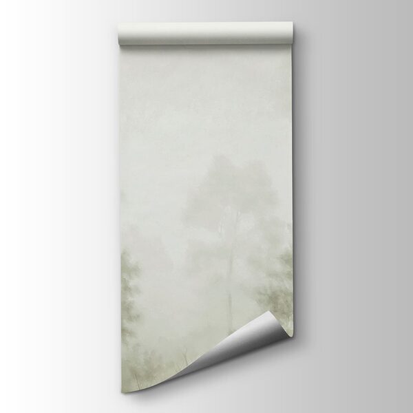 Foggy forest with trees