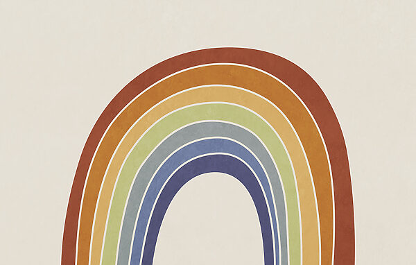 Rainbow on a white background