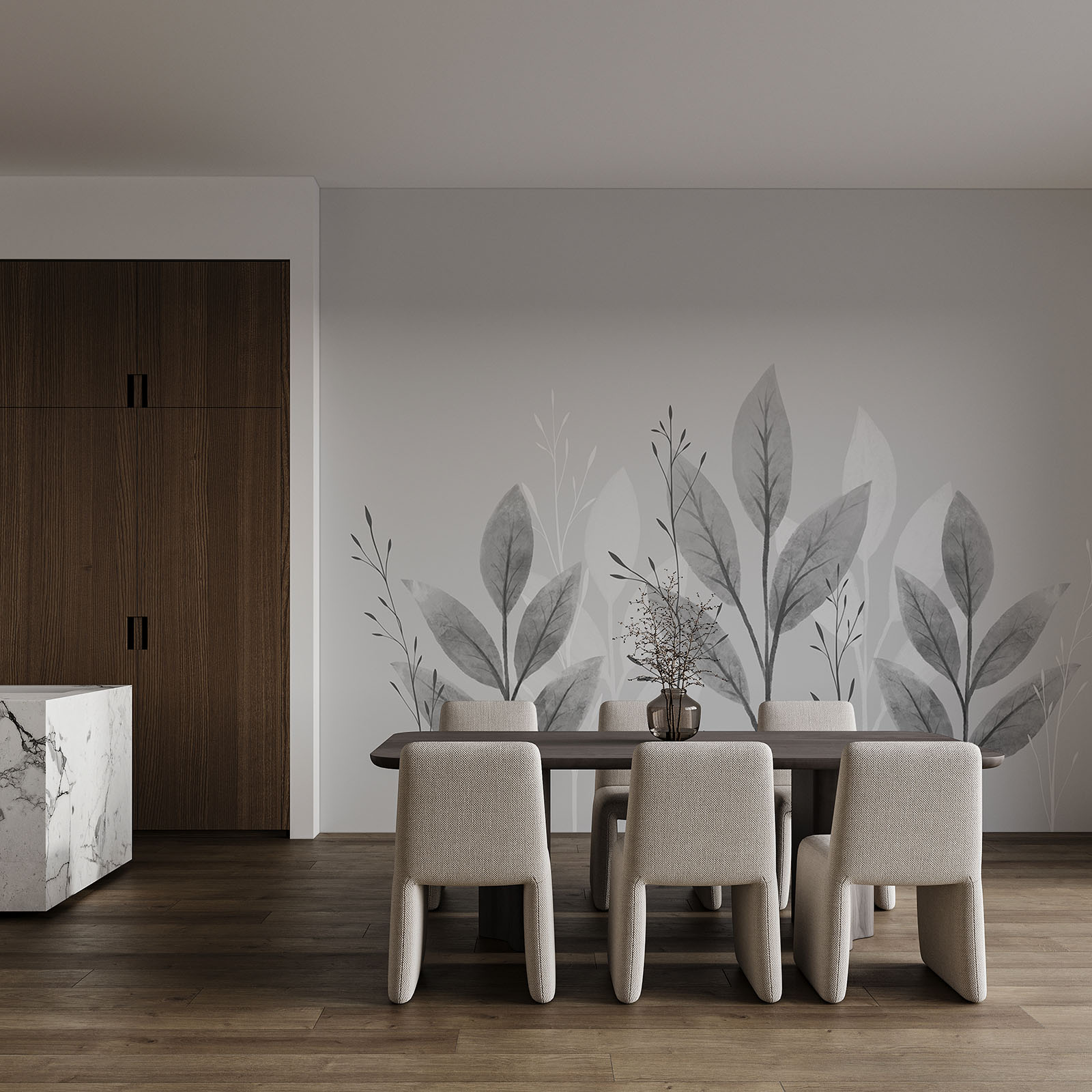 Design botânico elegante a preto e branco Design botânico elegante a preto e branco