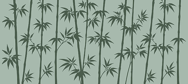 Green bamboo leaves on a grey background Green bamboo leaves on a grey background