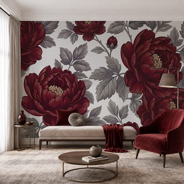 - Elegante padrão floral em cores intensas - Elegante padrão floral em cores intensas