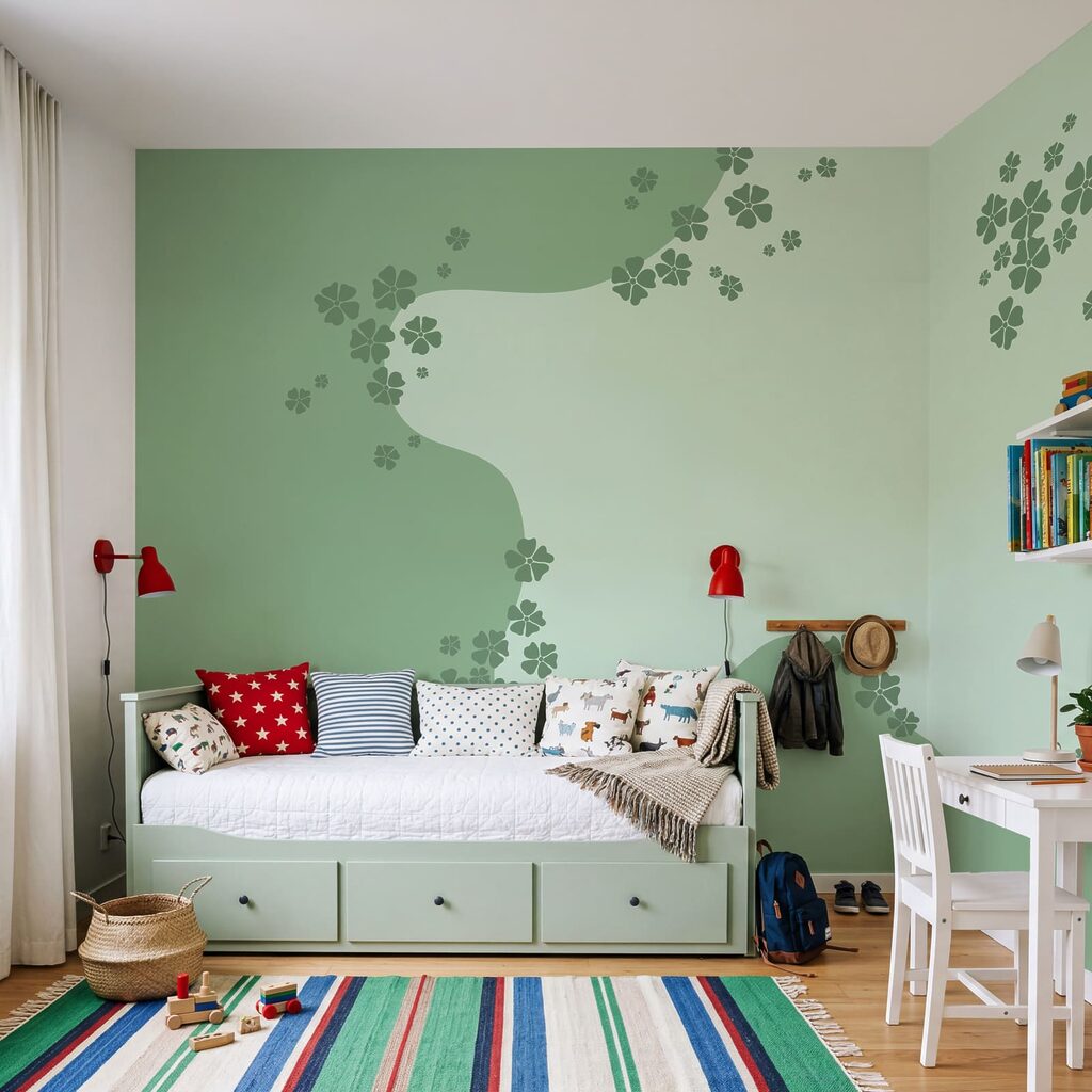 Fundo verde com flores Fundo verde com flores