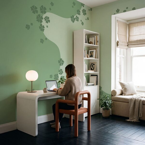 Fundo verde com flores Fundo verde com flores