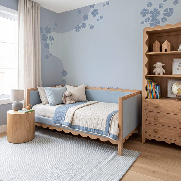 Fundo azul e branco com flores Fundo azul e branco com flores