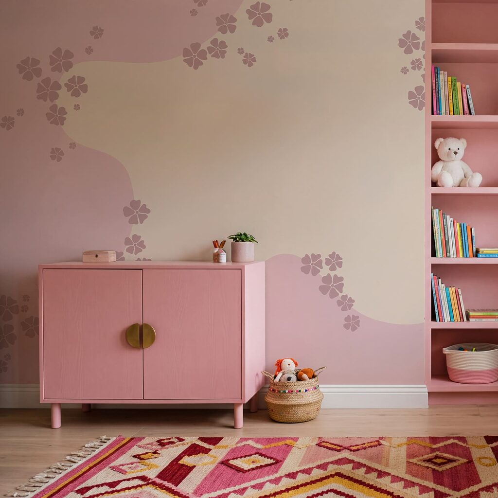 Fundo rosa e branco com flores Fundo rosa e branco com flores