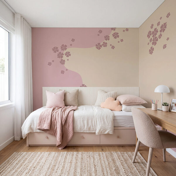 Fundo rosa e branco com flores Fundo rosa e branco com flores