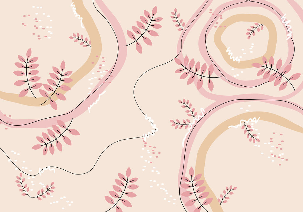 Pink and beige floral pattern