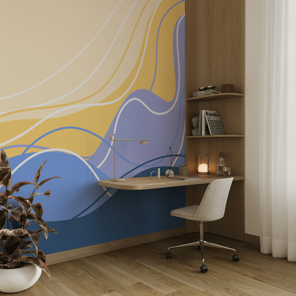 Ondas azuis e amarelas Ondas azuis e amarelas
