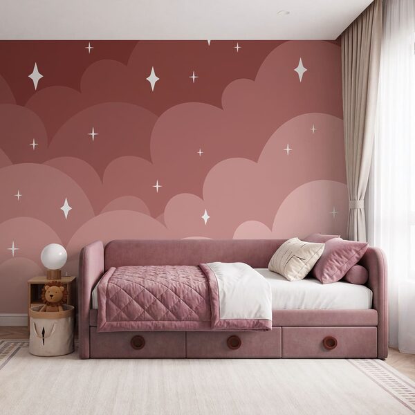 Nuvens cor-de-rosa e estrelas Nuvens cor-de-rosa e estrelas