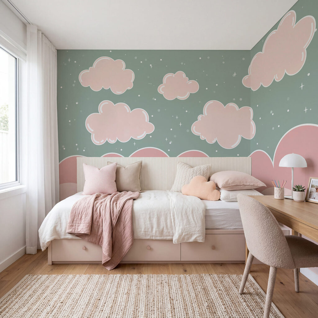 Nuvens cor-de-rosa no céu